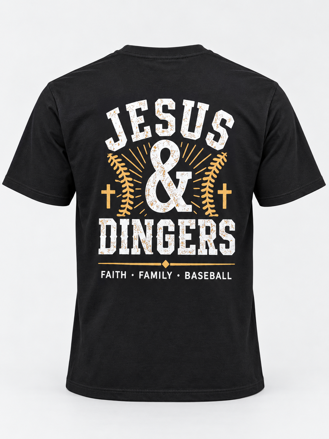 Jesus & Dingers Tee (Youth) Black & Gold